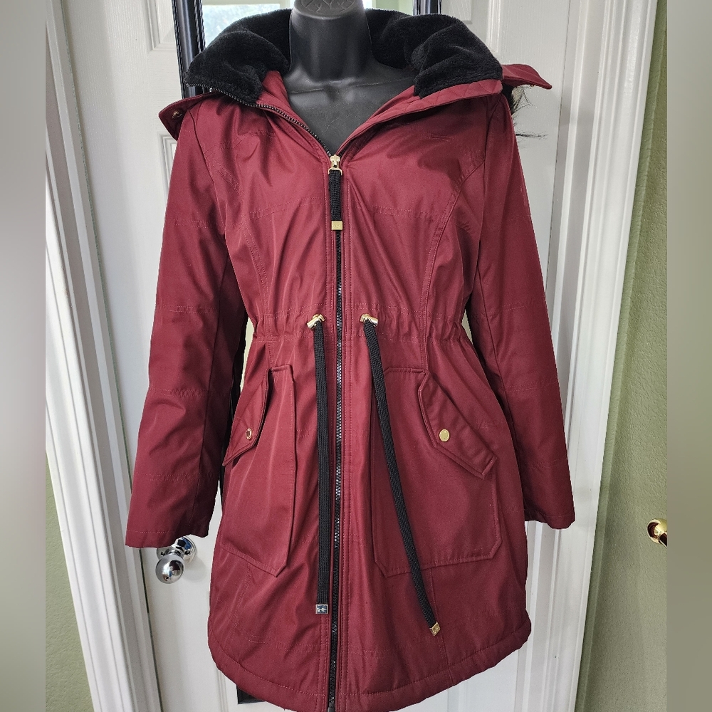 Women's Burgundy Parka Jacket Sz S